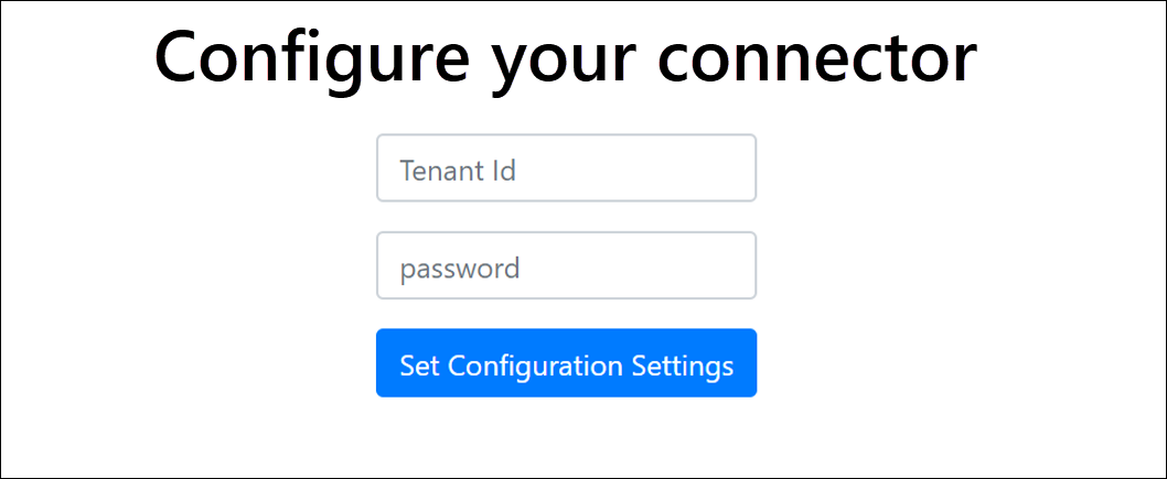 Select Configure to display sign in page.