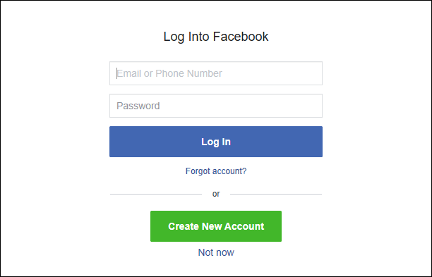 Log in with Facebook.