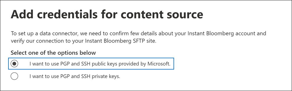 Select the option to use public keys.