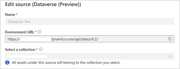 Screenshot that shows the details to be entered in order to register the data source.