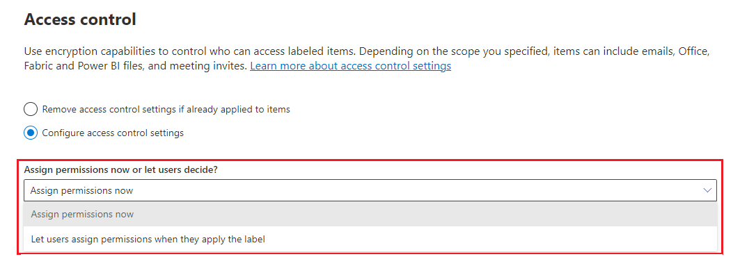 Options to select admin defined permissions or user-defined permissions.