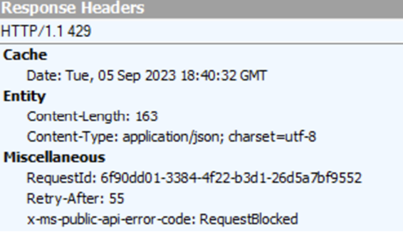 Screenshot that shows an HTTP response header.