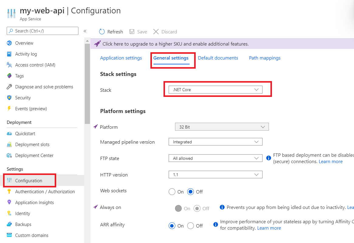 Web configuration