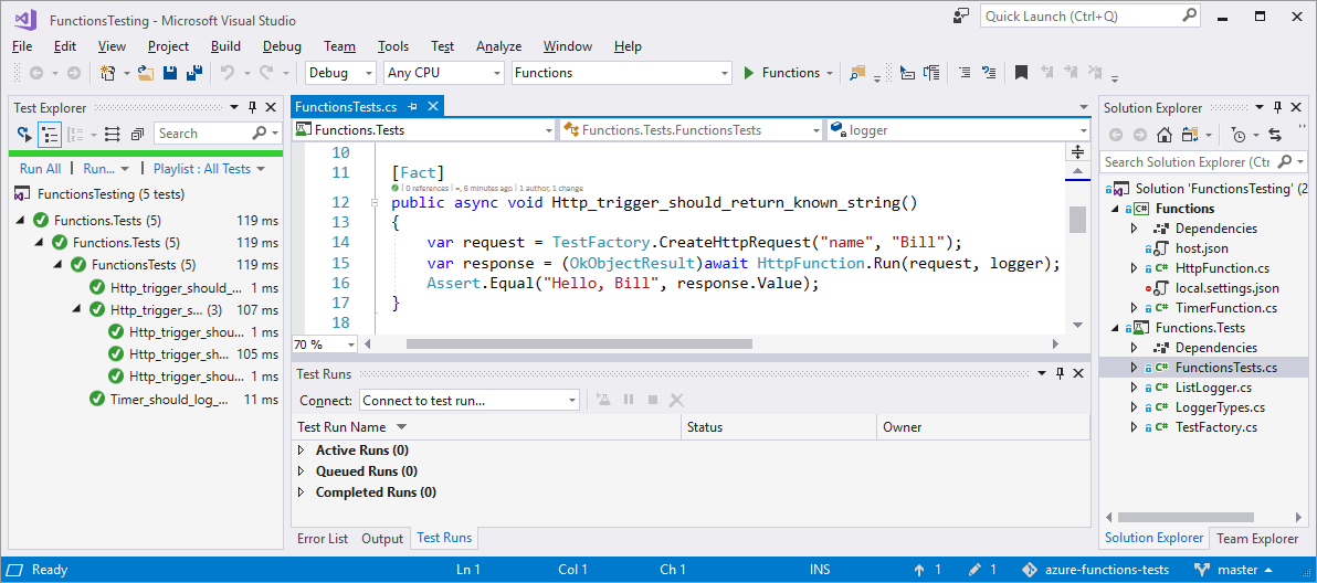 Visual Studio Tests