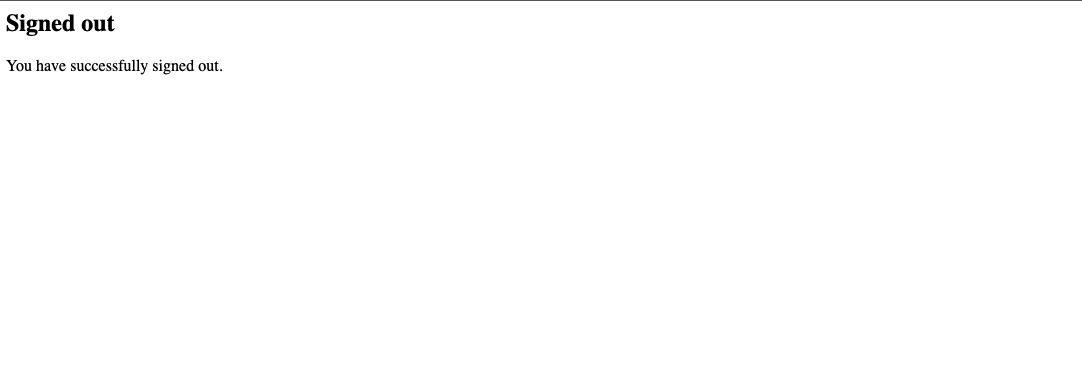 A screenshot of a Blazor Server application application guiding the user to click the "Sign Out" button.