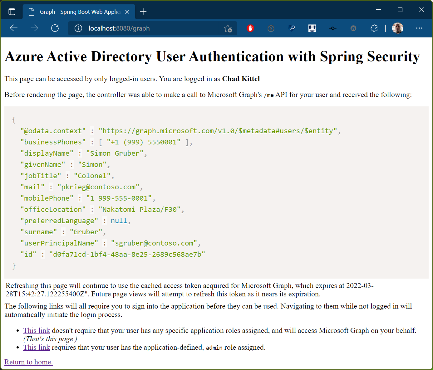 Java web application written in Spring Boot that both protects its own  endpoints and accesses Microsoft Graph - Code Samples | Microsoft Learn