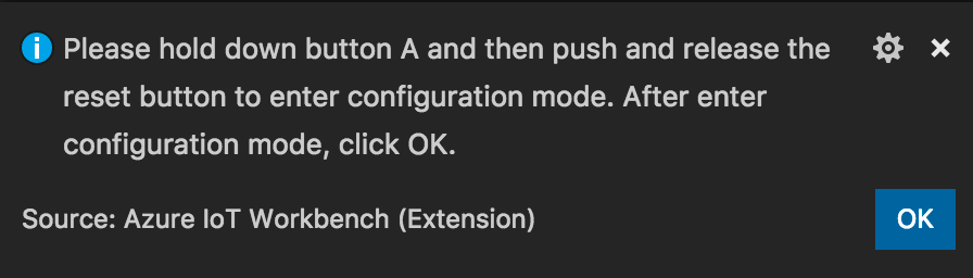 IoT DevKit Confirm configuration mode