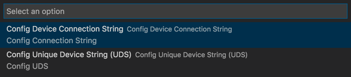 IoT Workbench: Device -> Settings -> Connection string