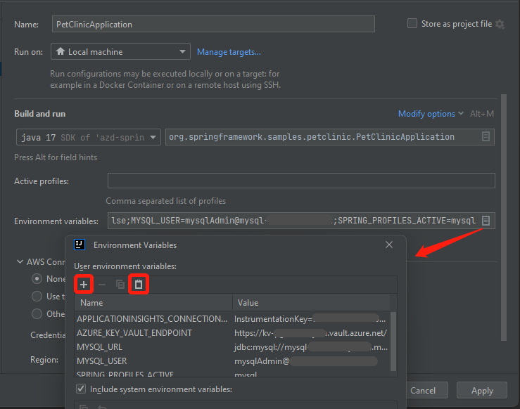 setup environment variables in IntelliJ IDEA