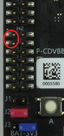 RDB with header pins circled