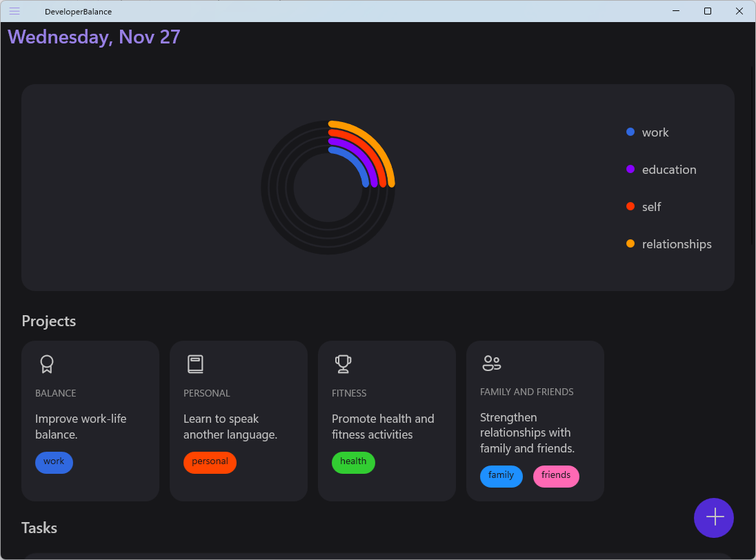Developer Balance Windows app screenshot