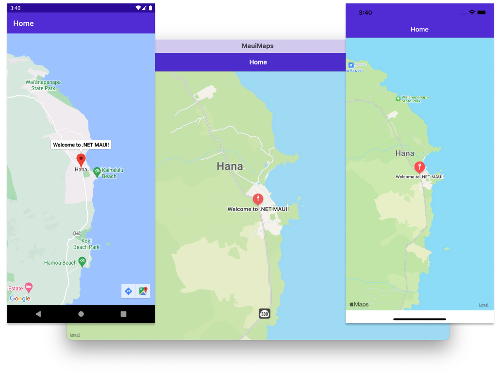 map control displayed on Android, iOS, and macOS