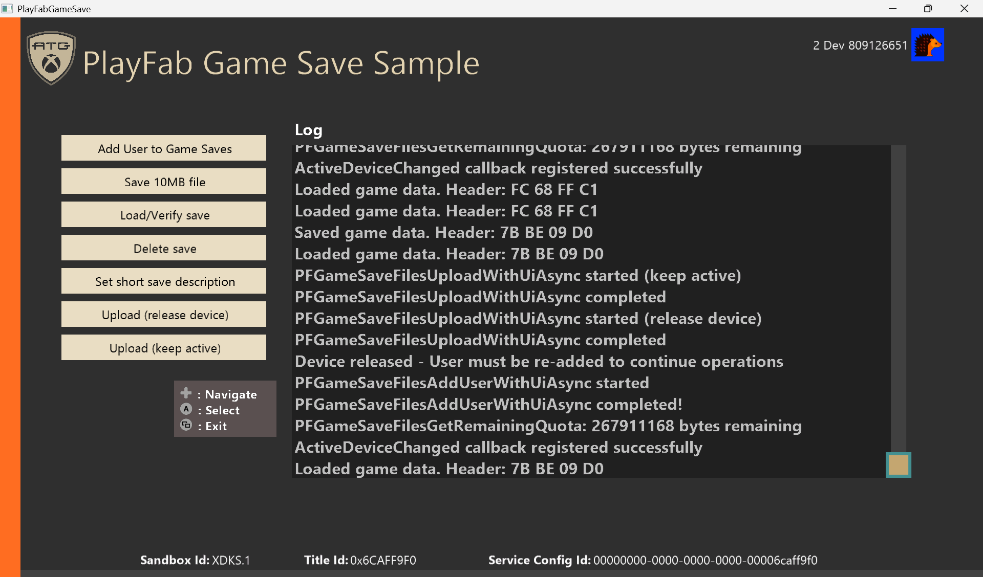 Sample screenshot