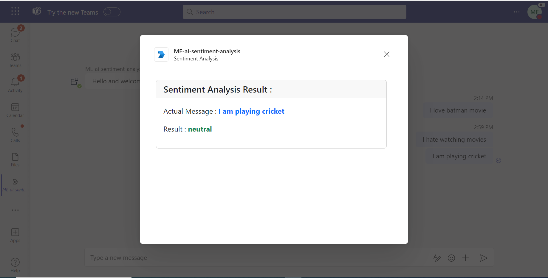 Sentiment Analysis Reuslt