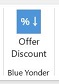 Blue Yonder control group on the Outlook ribbon with a single button named Offer Discount