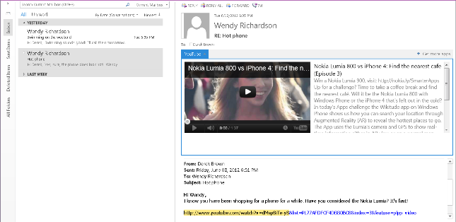 Outlook Addin running a YouTube video in the mail item