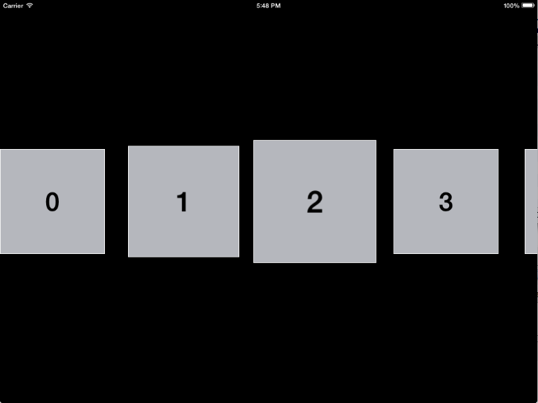 iPad app showing layout example