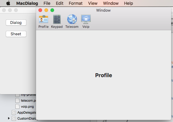 Mac app showing a dialog window