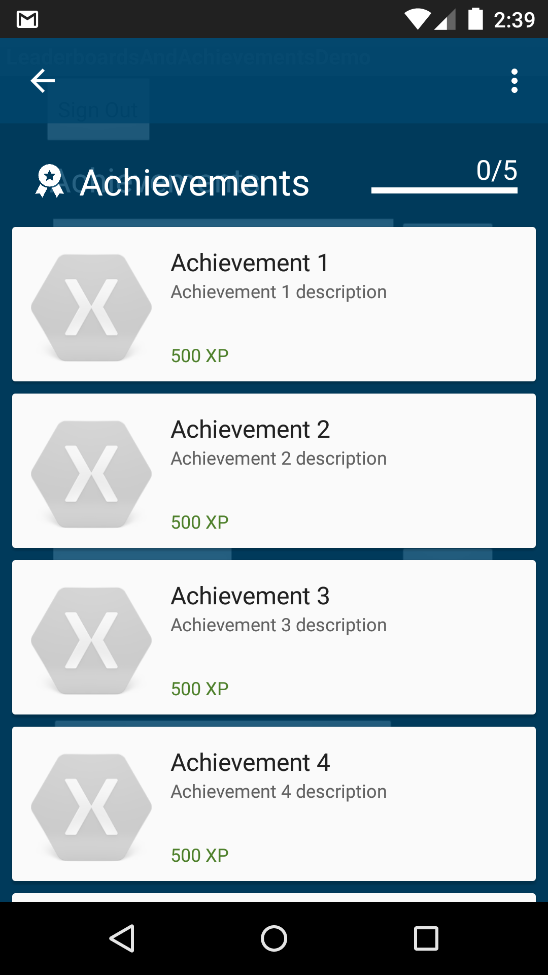 Achievements screenshot
