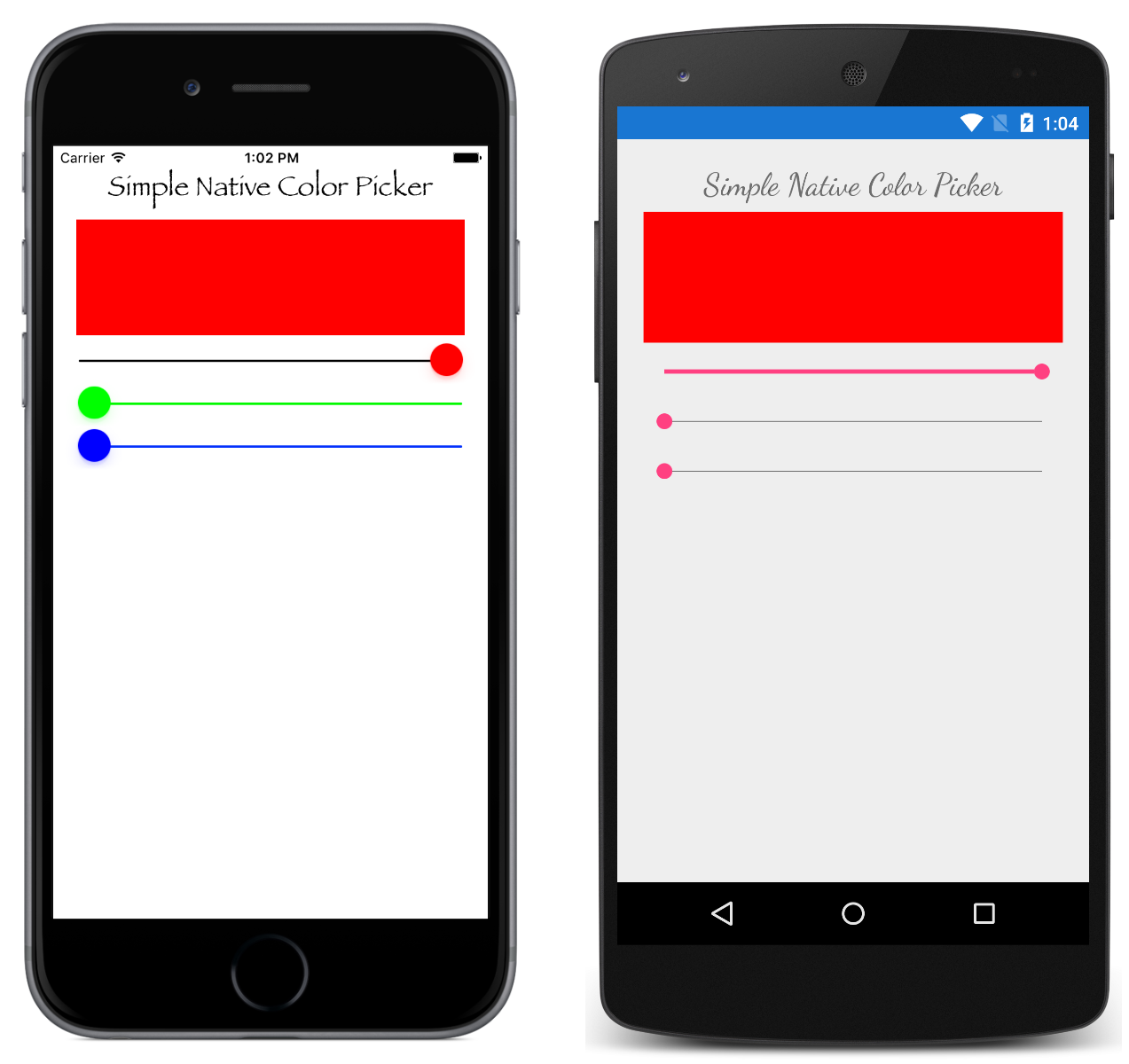 Forms2Native application screenshot