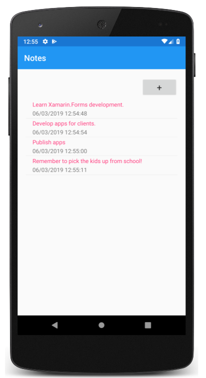 Native Forms application screenshot