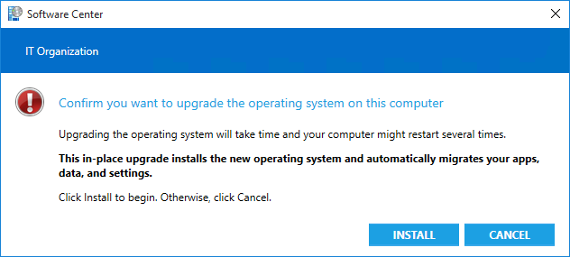 Custom notification for a task sequence - Software Center
