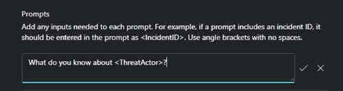 Screenshot of prompt inputs