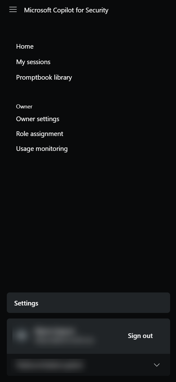 Screenshot owner settings menu.