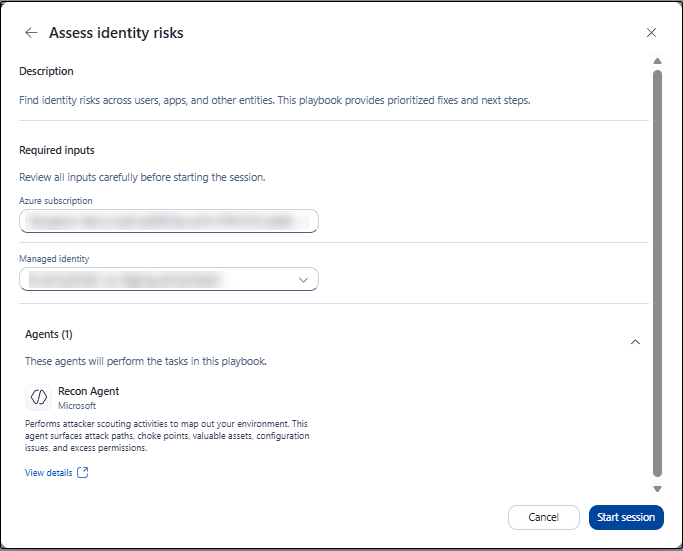 Screenshot of assess identity risks.