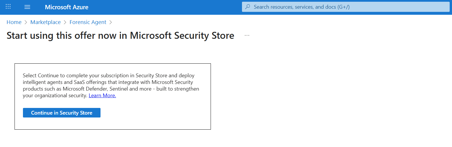 Screenshot of the guided experience that takes you to Security Store.