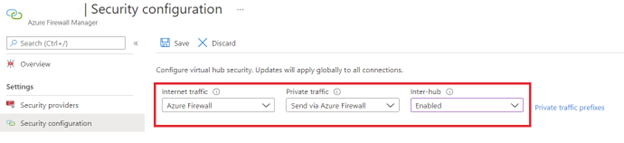 Example of the Azure Firewall routing policy.