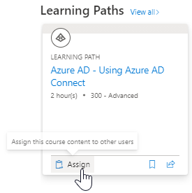 Assign a course with the button