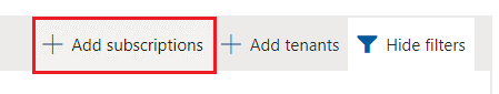 Button labeled + Add subscriptions.