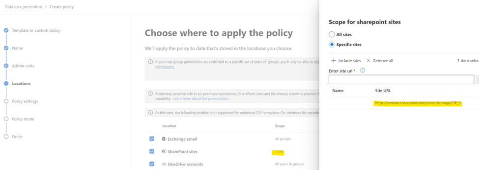 Configure DLP Policy