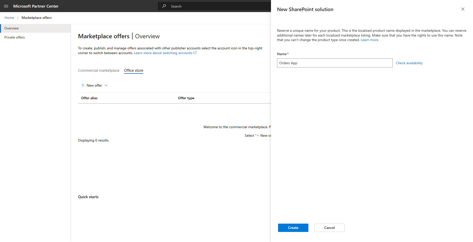 The panel to configure the SharePoint sulution name.