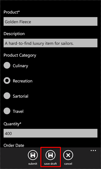 Modified Edit Form with Save Draft button