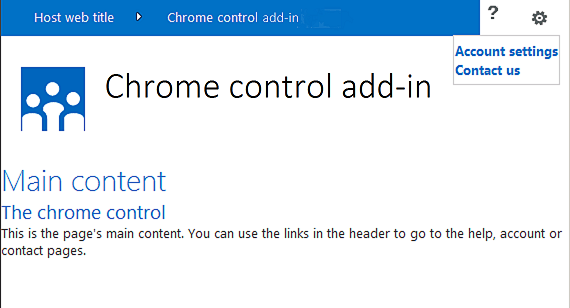 A remote webpage with the chrome control