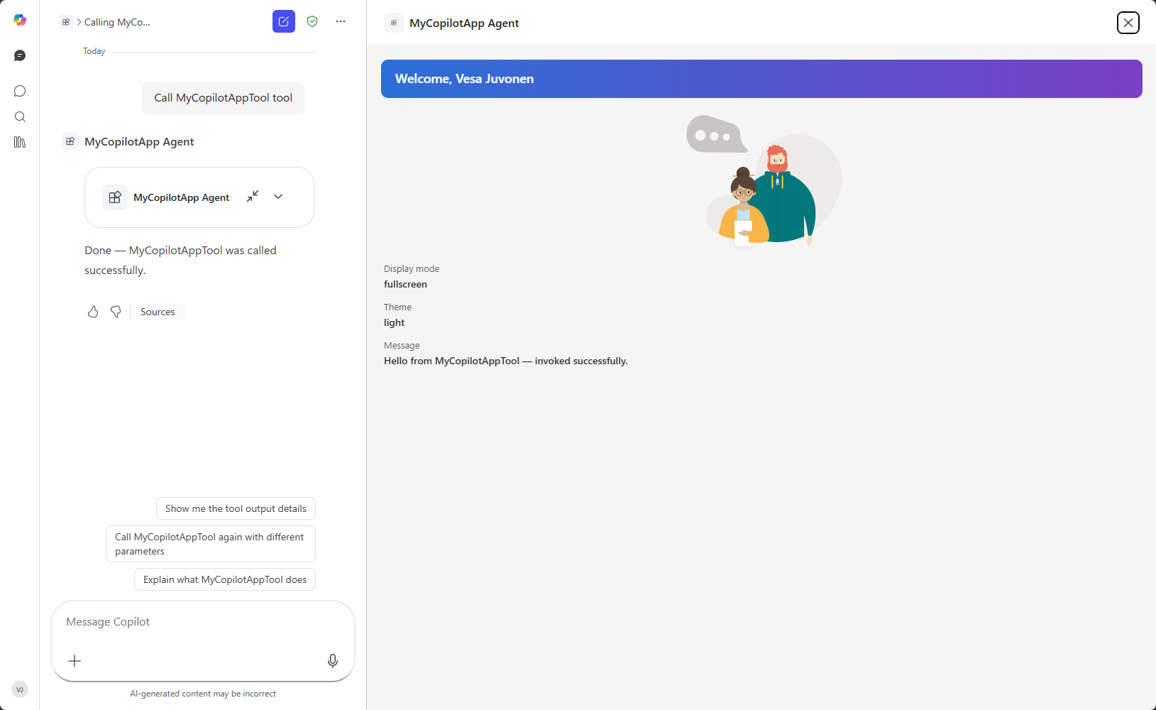Placeholder: the Copilot component expanded to fullscreen