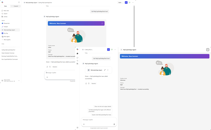 Placeholder: the finished Copilot component running in Microsoft 365 Copilot