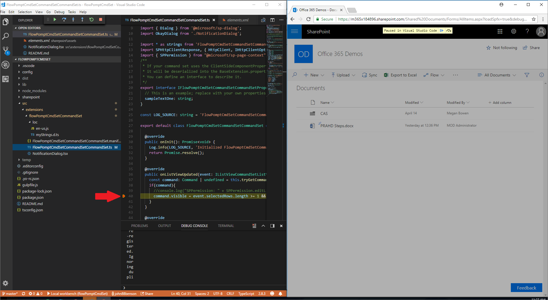 Hitting Breakpoints in the Visual Studio Code
