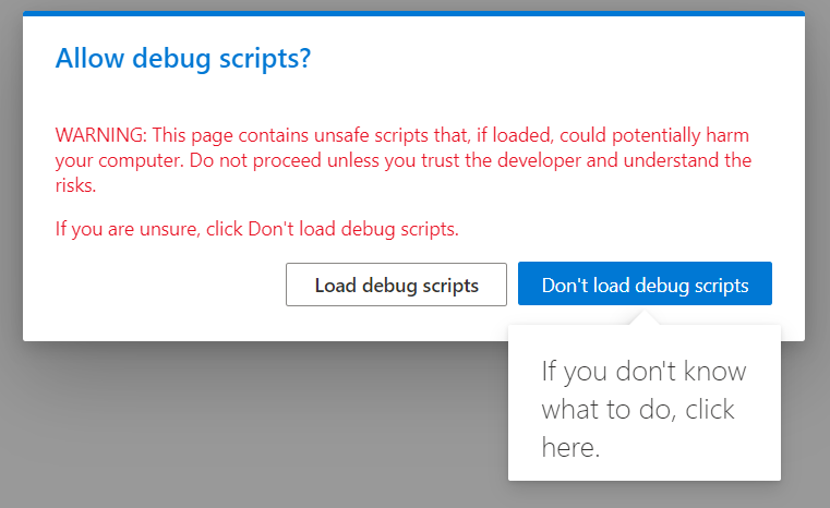 Accept loading debug scripts