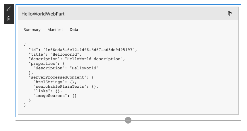 Web part data information displayed in maintenance mode