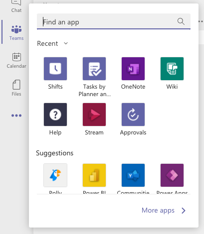 Microsoft Teams More Apps