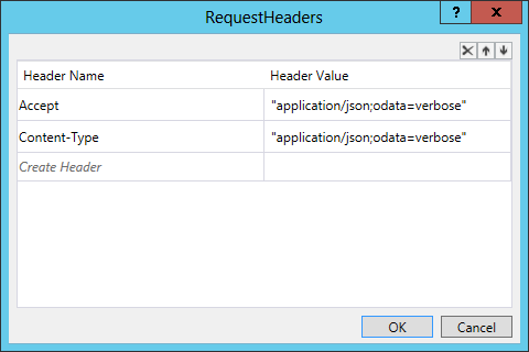 Screenshot that shows the Request Headers dialog for the HTTP Send activity