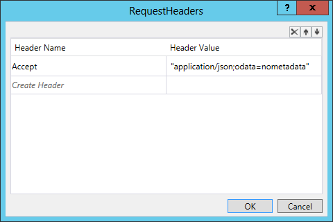 Screenshot that shows the Request Headers grid for the HTTP Send activity