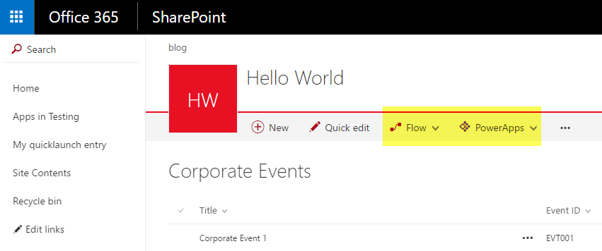 Azure PowerApps and Microsoft Flow
