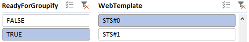 Web template filter on STS#1 - ready