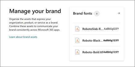 Screenshots of brand fonts.