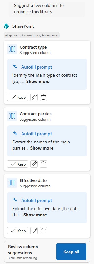 Create autofill columns - suggestions chat panel