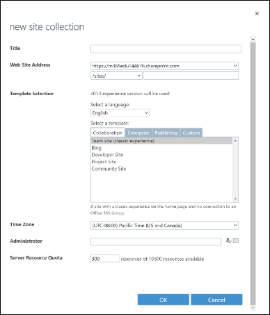 New private site collection